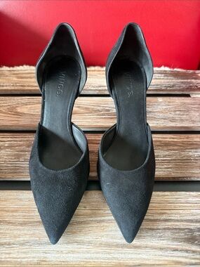 Vince Black Pointed D'Orsay Pumps